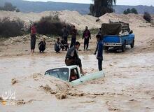 بسته‌شدن جاده بوشهر-دیر به‌علت طغیان رودخانه
