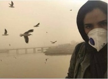 سلفی بازیگر زن سینما با آلودگی اهواز+تصویر