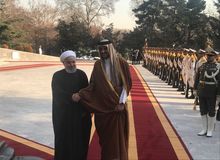 روحانی از امیر قطر استقبال کرد/  گفتگوی خصوصی سران دو کشور
