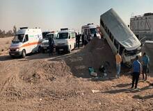 سقوط مینی‌بوس دانش‌آموزان به پل در ایوانکی