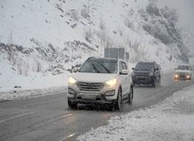 بارش برف و باران در ۱۸ استان/ ترافیک سنگین در آزادراه کرج - قزوین