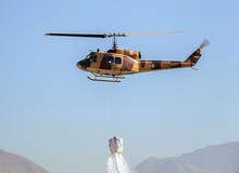 پرواز ۷ فروند بالگرد برای مهار آتش جنگل الیت
