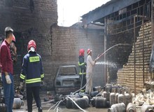 ۵۰۰ عدد سیلندر گاز در جایگاه فلاورجان طعمه حریق شد