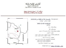 زلزله ۴.۱ ریشتری سفید سنگ در خراسان رضوی را لرزاند
