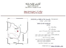 زلزله ۴.۱ ریشتری سفید سنگ در خراسان رضوی را لرزاند