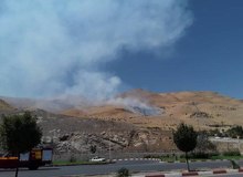 آتش‌سوزی گسترده در کوه آبیدر سنندج