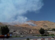 آتش‌سوزی گسترده در کوه آبیدر سنندج