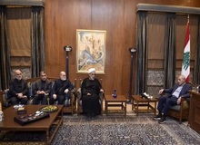 رئیس پارلمان لبنان با مسئول روابط بین‌الملل دفتر آیت الله خامنه ای دیدار کرد