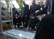 حضور بامدادی سید ابراهیم رئیسی و کابینه اش بر مزار شهید حاج قاسم سلیمانی/عکسها