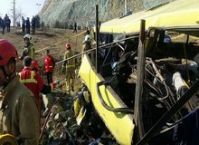 گزارش تصویری دیدبان پلاس از واژگونی مرگبار اتوبوس دانشجویان دانشگاه آزاد