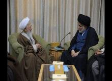 دیدار مقتدی صدر با آیت‌الله جوادی آملی در نجف اشرف