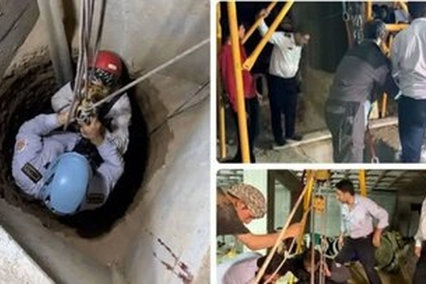 مصدومیت ۴ کارگر به دلیل کمبود اکسیژن در چاه