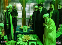 فاتحه خوانی اعضای مجلس خبرگان بر سر مزار آیت الله هاشمی+ تصاویر
